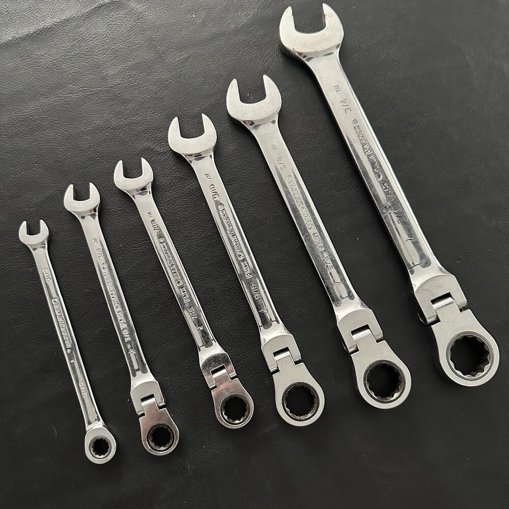 GEARWRENCH FLEX HEAD RATCHETING WRENCH 12 POINT METRIC MM SAE INCH